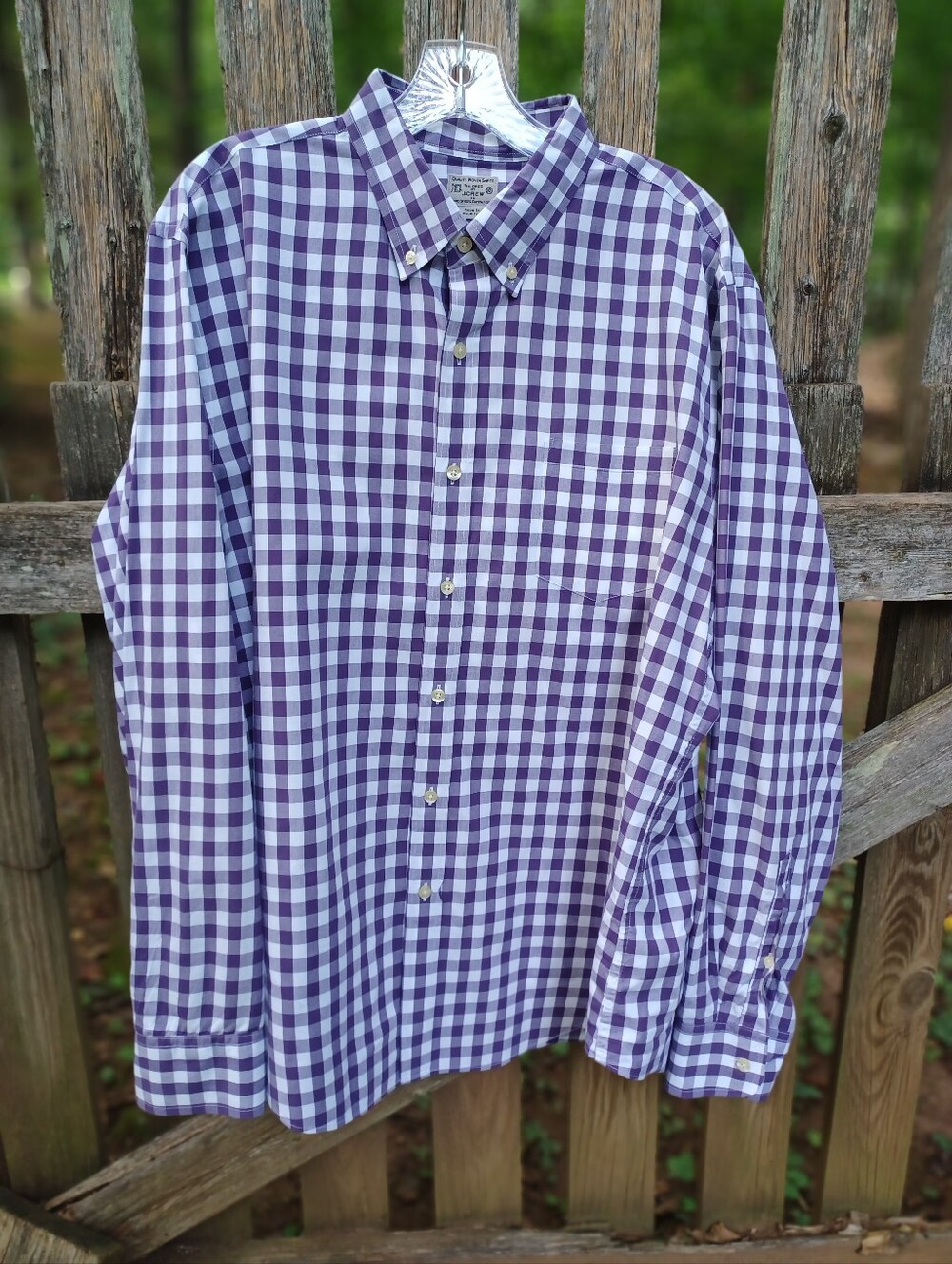 Men's Purple Check Button-Down Shirt
